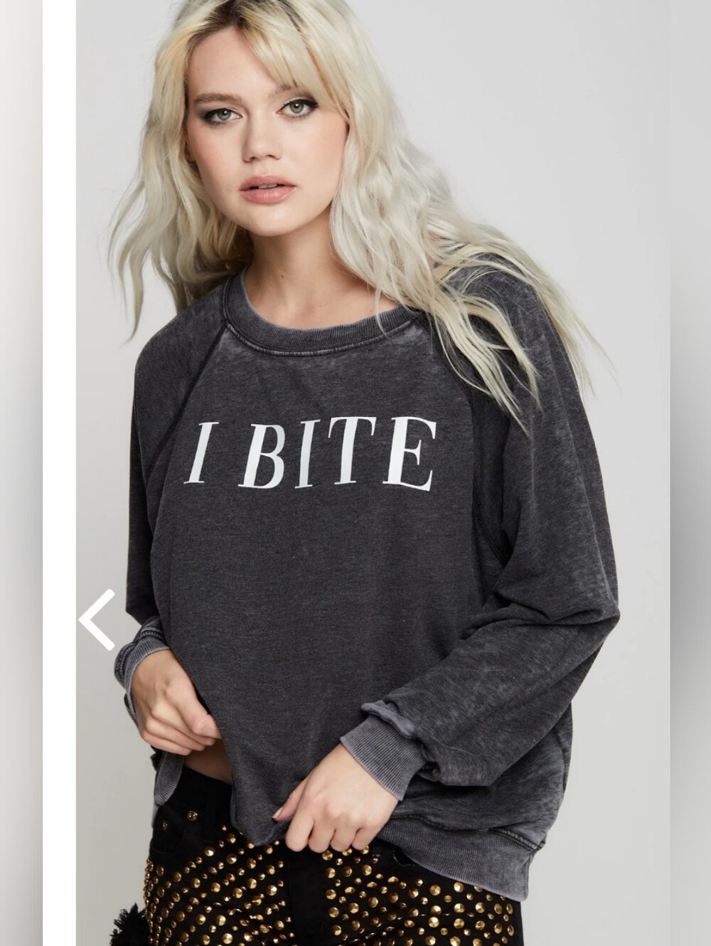 Teegrams "I BITE" Graphic Oversized Sweatshirt